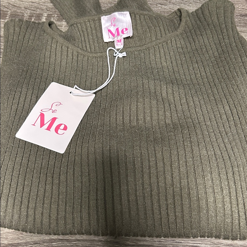 ME Makeover Essentials Olive Ribbed Sweater - Picture 7 of 7